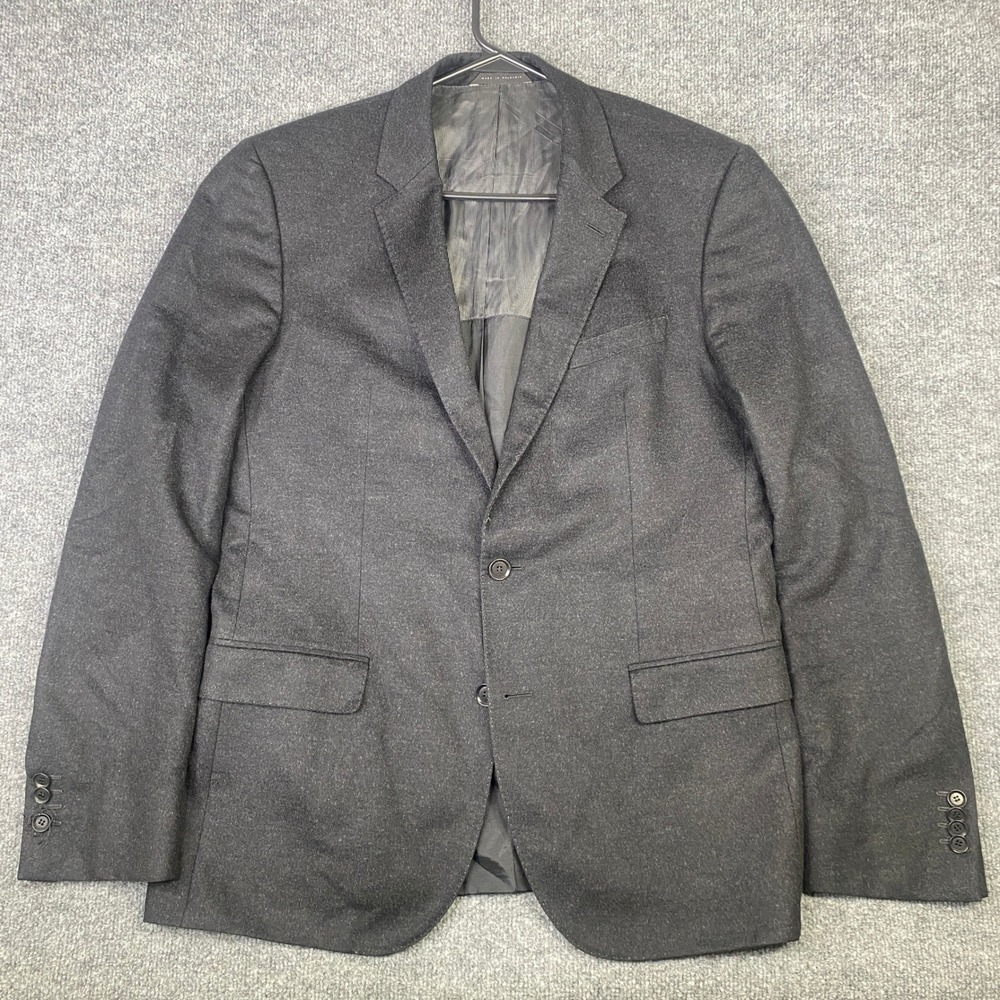 Hugo Boss Hutch3 Charcoal Grey Cashmere Silk Blazer Sport Coat 42R Colombo Italy